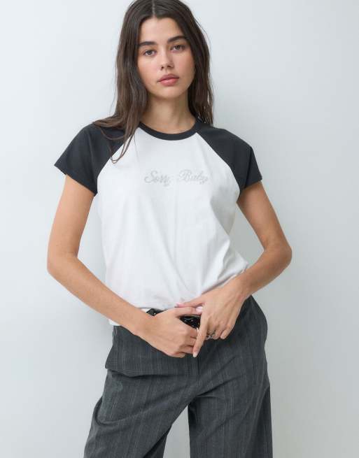 Vans T-shirt raglan a maniche corte decorata bianca, 4 di 5