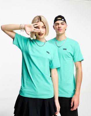 Vans unisex left chest logo t-shirt in turquoise - ASOS Price Checker