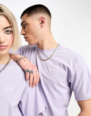 Vans unisex  left chest logo t-shirt in lilac - ASOS Price Checker