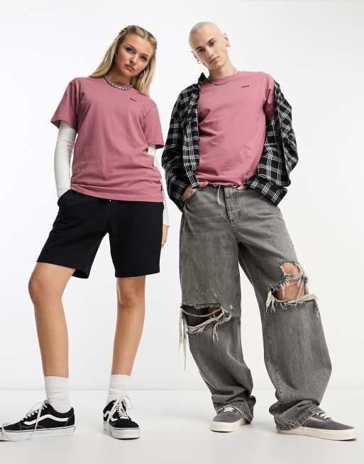 Vans - T-shirt unisexe avec logo sur la poitrine - Rose