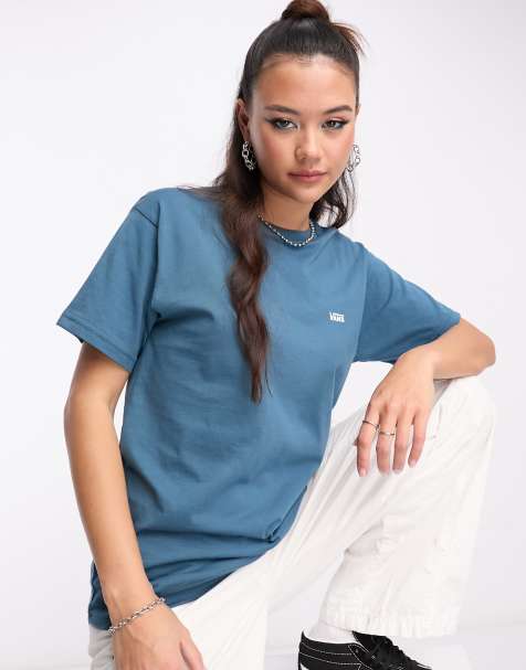 Vans - T-shirt verde-azzurro con logo a sinistra sul petto - view 1