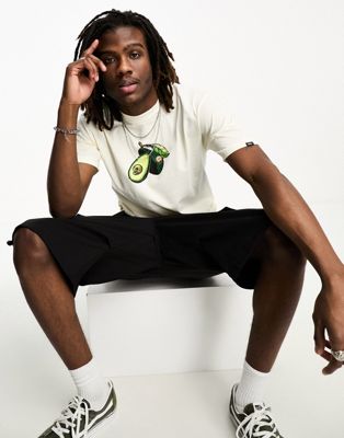 Vans t-shirt with avocado print in off white