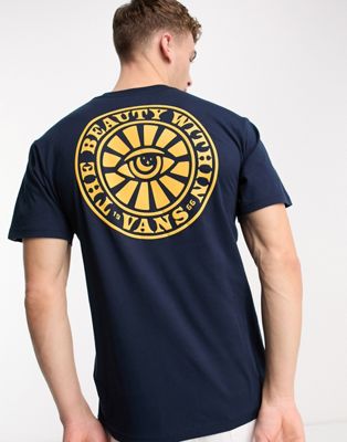 Vans t-shirt with beauty within back print in navy