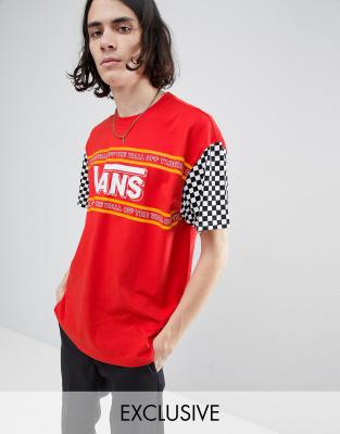 vans checkerboard shirt red