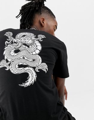 Vans t-shirt with dragon back print in 