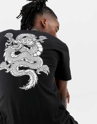 Vans t-shirt with dragon back print in 