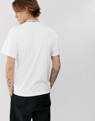 Vans t-shirt with knit collar in white 