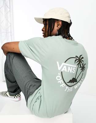 Vans t-shirt with mini dual palm back print in green