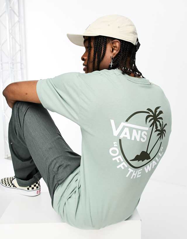 Vans - t-shirt with mini dual palm back print in green