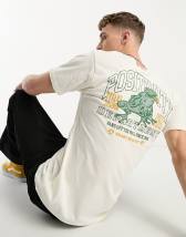 Vans record palm back print t-shirt in white | ASOS