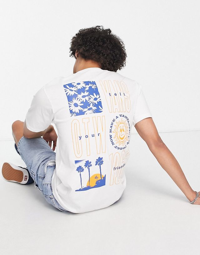 Vans t-shirt with vantastic day back print in white