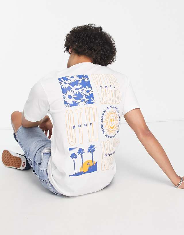 Vans t-shirt with vantastic day back print in white