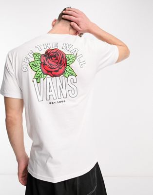 Vans t-shirt with varsity floral back print in white