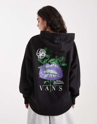Vans - Talk Talk - Oversize-Kapuzenpullover in Schwarz