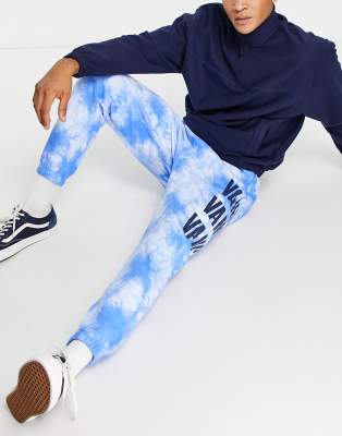 Vans Tall Type fleece sweatpants in blue tie dye - part of a set