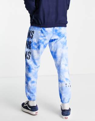 blue tie dye sweatpants set