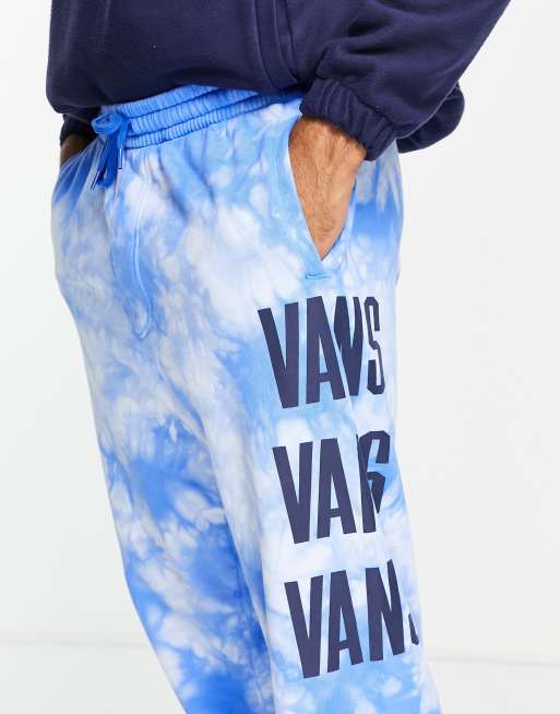 Vans Tall Type fleece sweatpants in blue tie dye part of a set - Main Image