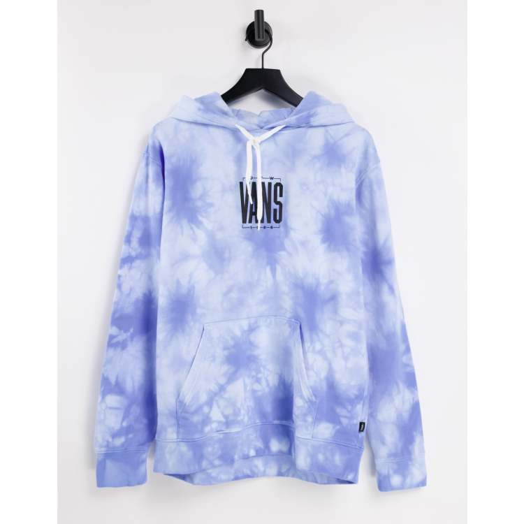Vans Tall Type tie dye hoodie in blue ASOS