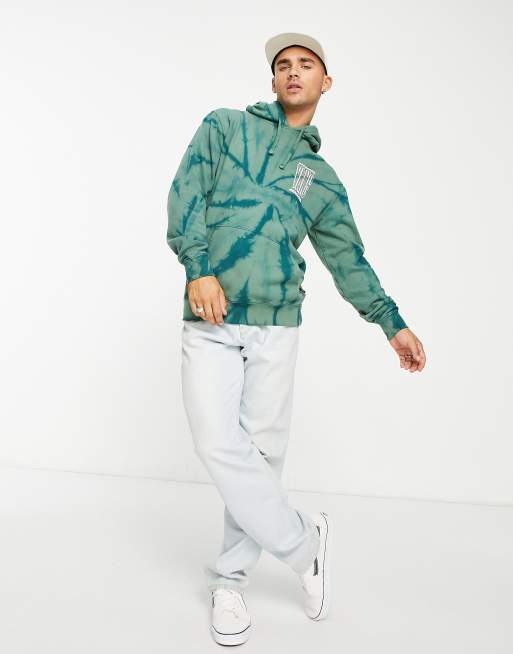 Vans tall type tie dye hoodie with back in green |