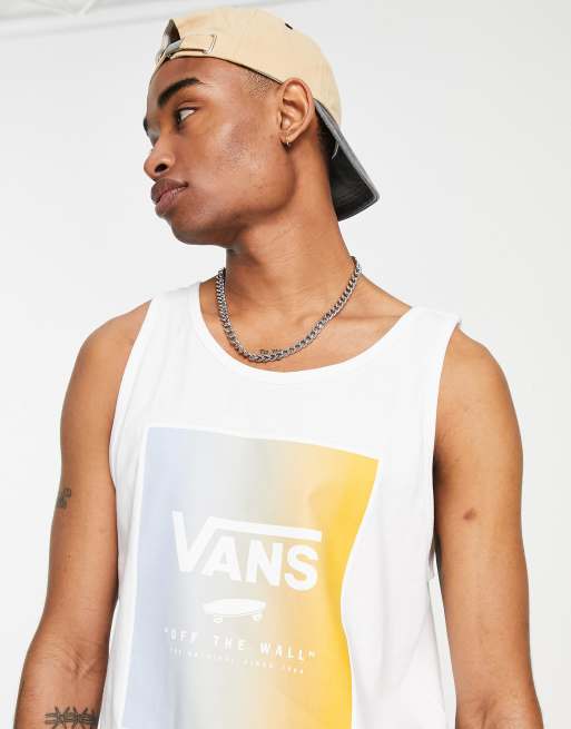 Vans tank top with box logo chest print in white