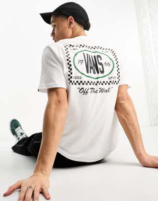 Vans Team player checkerboard t-shirt in white