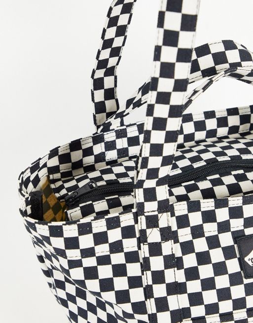 Checkered Vans in Black and White Tote Bag