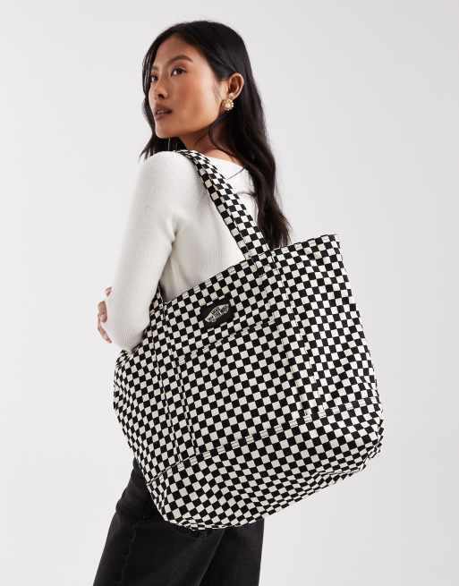 Vans Tell all zip tote bag in checkerboard | ASOS