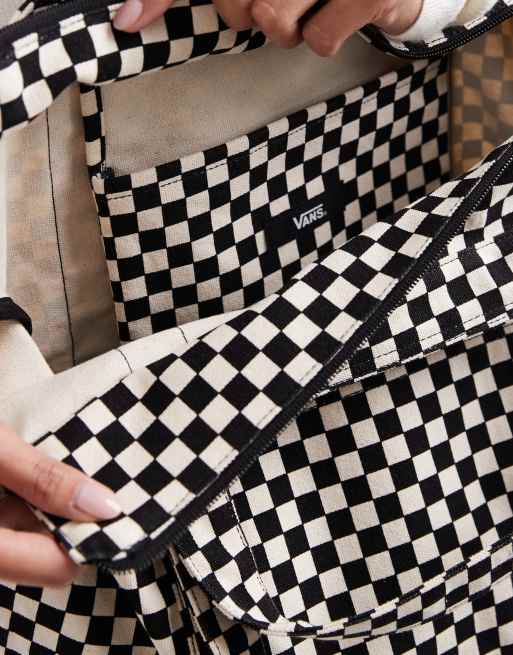 Vans Tell all zip tote bag in checkerboard | ASOS