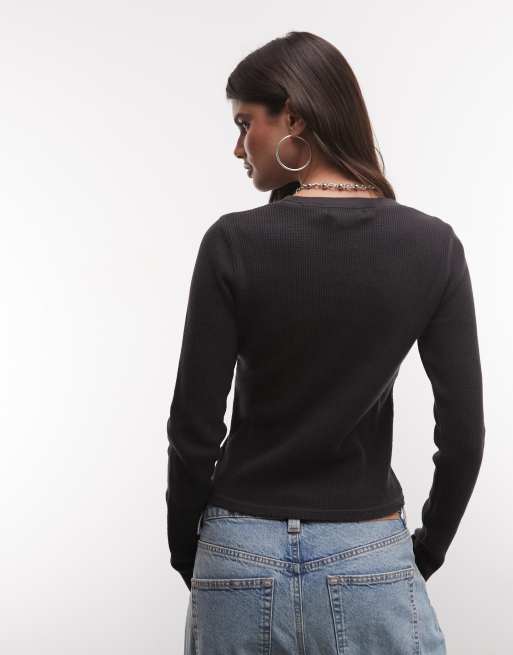 Vans Teri top à manches longues gaufré noir, 4 de 4