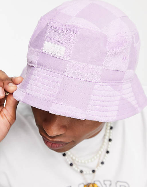 Dripping pay off nickel Vans terry cloth bucket hat in purple gingham | ASOS