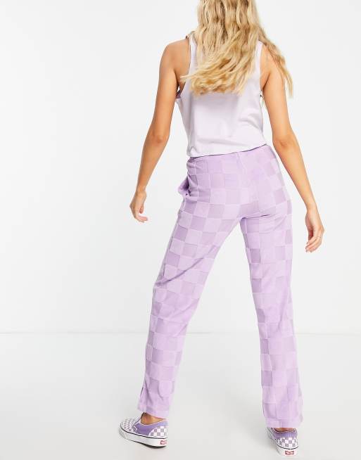 Vans pants on sale womens purple