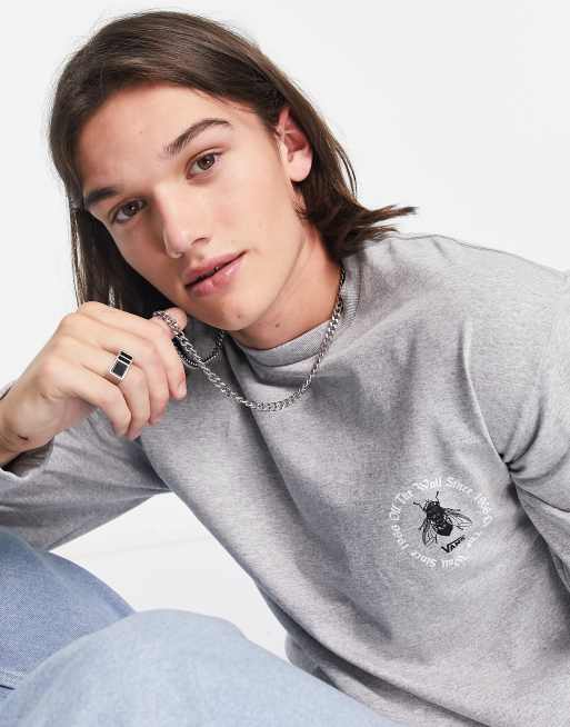 Vans 'Tonal Decay' long sleeve back print t-shirt in dark grey