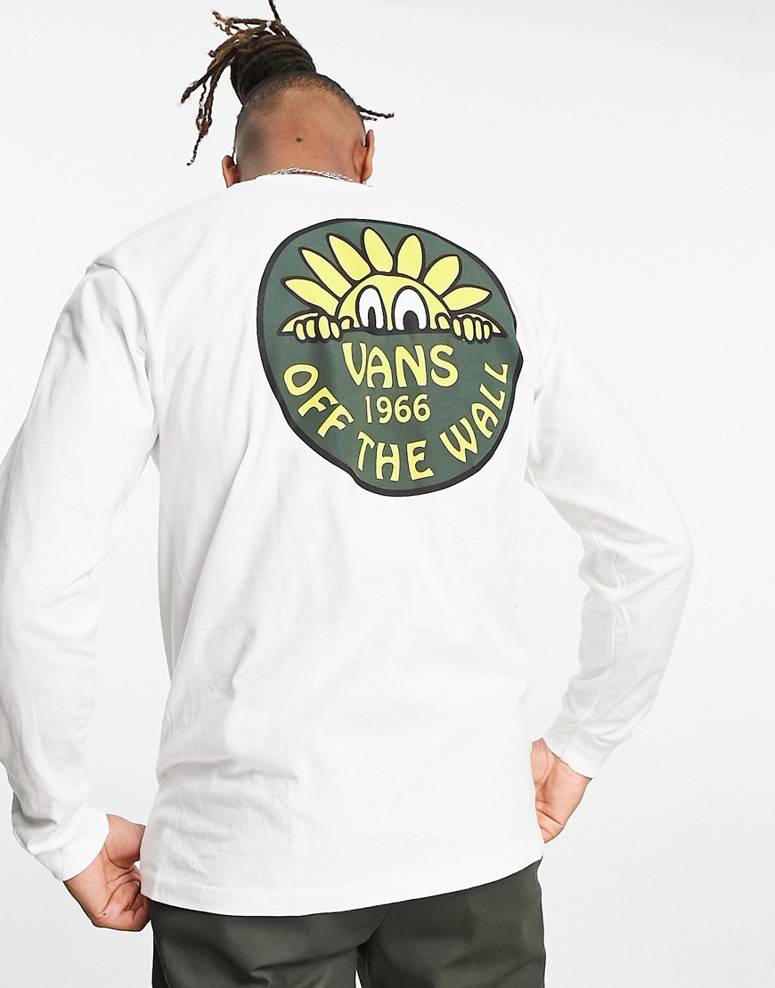 Vans Trippy Outdoors back print long sleeve t-shirt in white