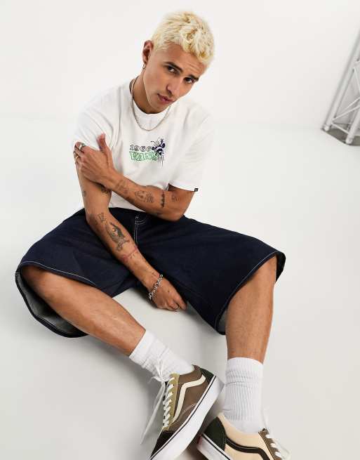 バンズ Vans Two Face Short Sleeve Tee (White) Graphic T-Shirt メンズ-