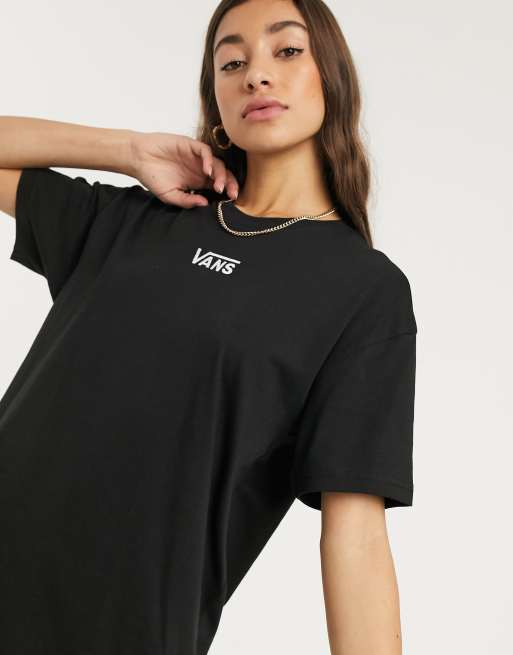 Vans – Tylko w ASOS – Czarny t-shirt oversize z logo na piersi, 3 z 4