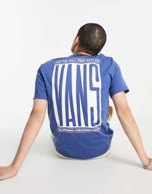 Vans - Type Stretch - T-shirt met print op de rug in marineblauw