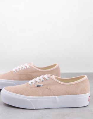 Vans UA Authentic Platform 2.0 suede trainers in peach dust and white
