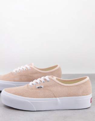 Vans pink authentic hot sale platform suede trainers