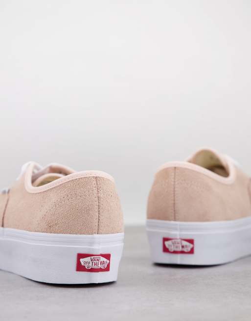 Vans UA Authentic Platform 2.0 suede trainers in peach dust and white