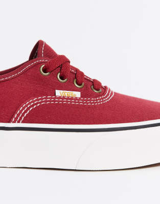 vans platform sneakers red