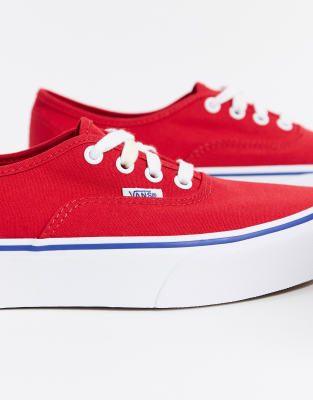 vans authentic platform red