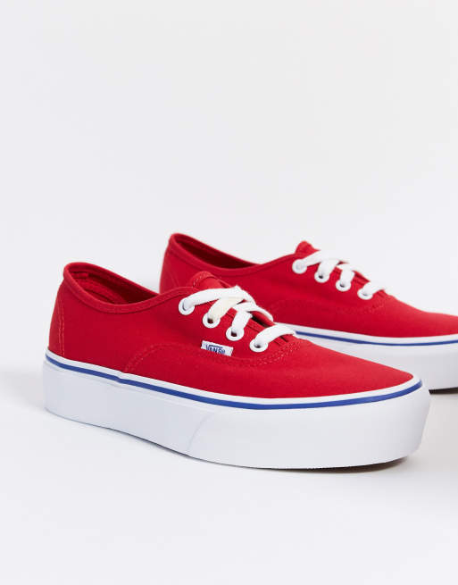 Vans cheap platform rosso