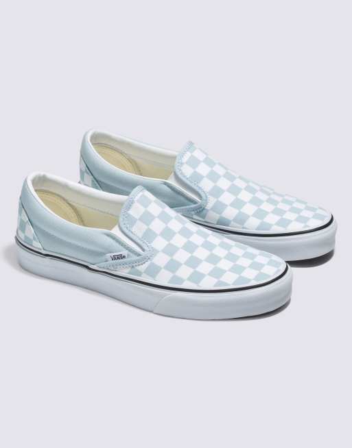 Vans UA Classic Slip On checkerboard sneakers in baby blue