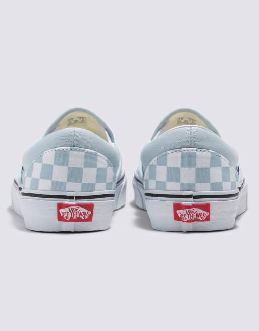 Vans UA Classic Slip On checkerboard sneakers in baby blue ASOS