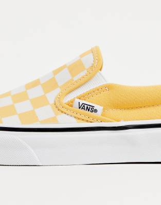 mustard colored vans slip ons