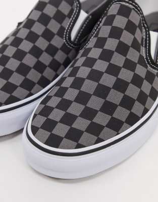 vans black & grey classic checkerboard trainers