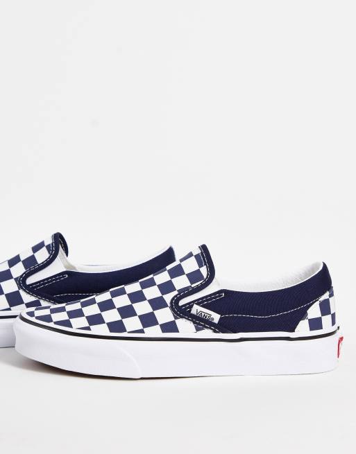 Vans UA Classic Slip On checkerboard trainers in navy