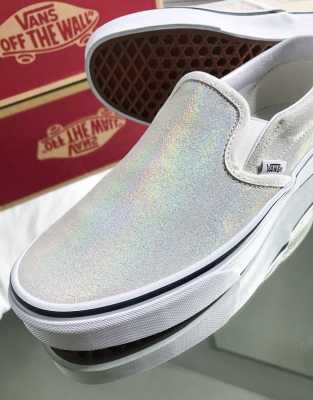 iridescent slip ons