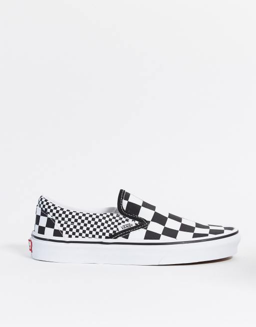 vans mixed checkerboard slip on