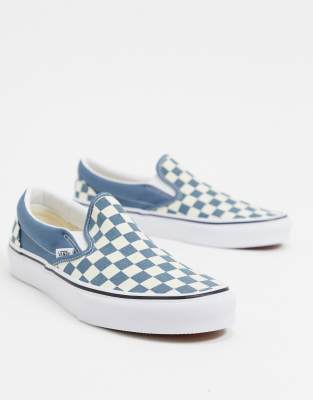 vans checkerboard blue mirage